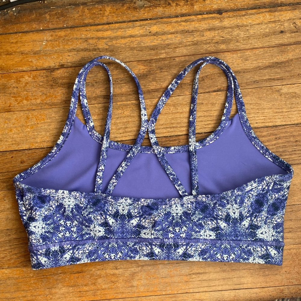 Gaiam Sports Bra Sz L Purple Tribal Medium Support - Picture 2 of 10